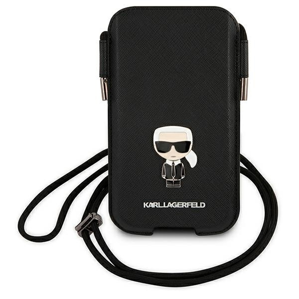 Sac à main KARL LAGERFELD Téléfono portable 6.1 Saffiano Iconic Karl`s Black Hardcase